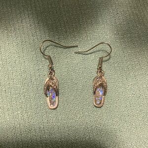 Cute shiny flip flop earrings handmade